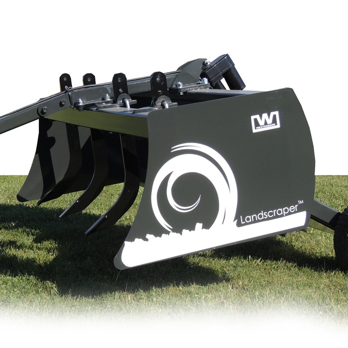The Landscraper™ is equipped with a durable 6" high carbon steel cutting edge.  The sides are reinforced to make this unit a perfect match for commercial landscaping, farm work, snow removal, and other operations.